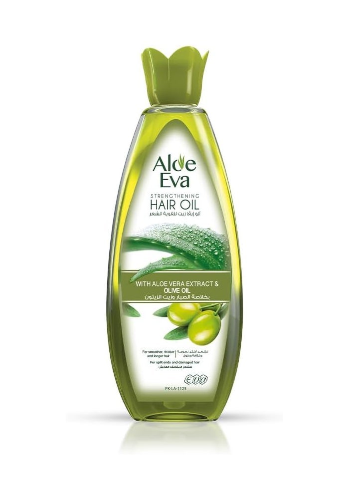 Aloe Eva Strengthening Hair Oil with Aloe Vera Extract & Olive Oil, 300 ml - Image 1